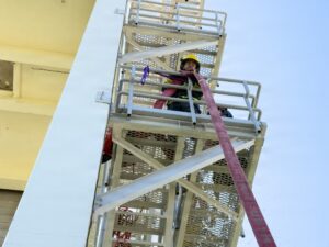 Firefighters conduct rescue training at Torii Station