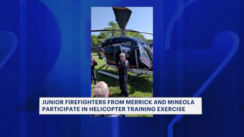 Long Island junior firefighters get close-up look at emergency helicopter training