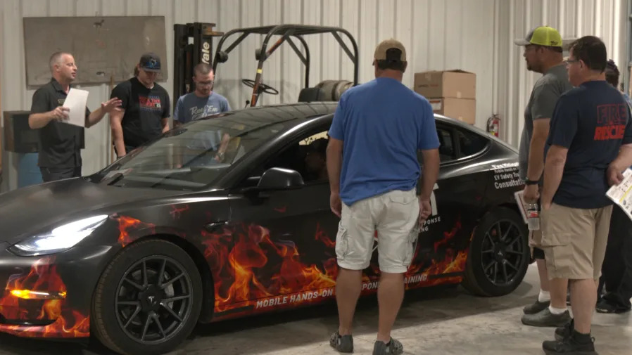 Madison first responders practice EV training